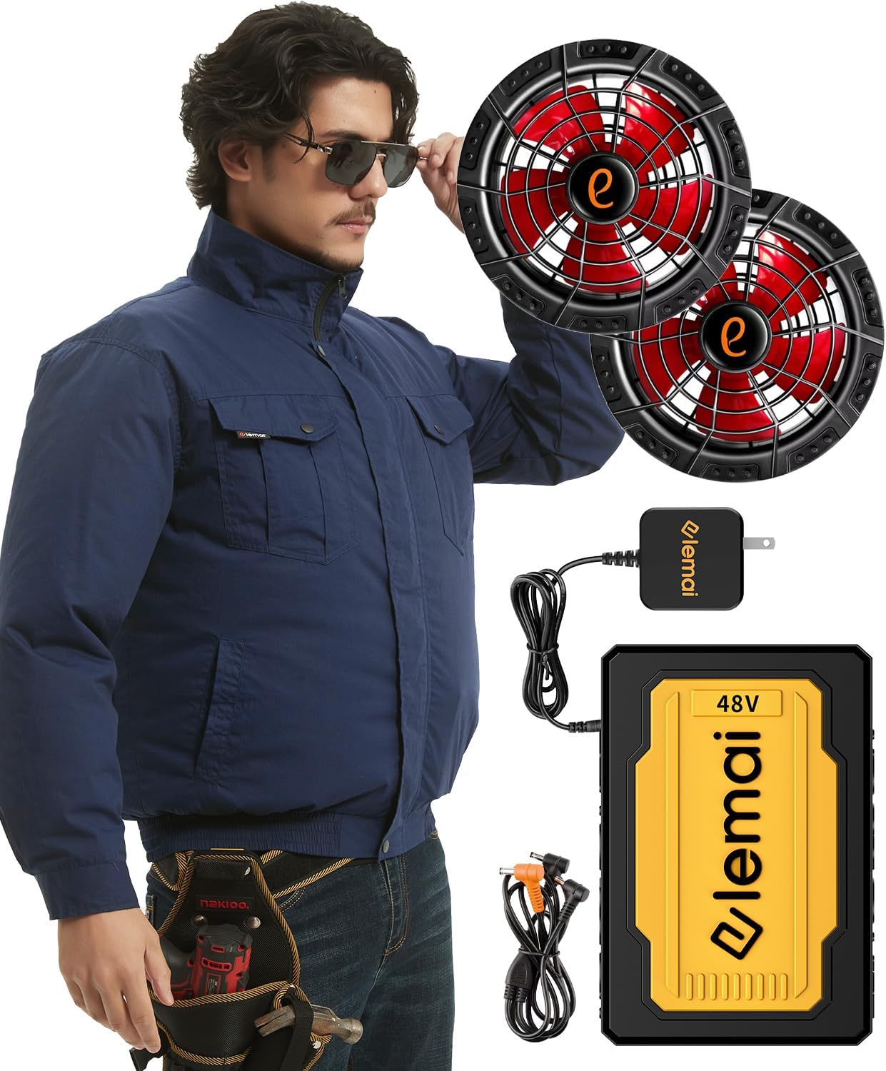 Amazon.co.jp: [elemai] 2026モデル ファン付き作業服 遮熱-18℃ 超高